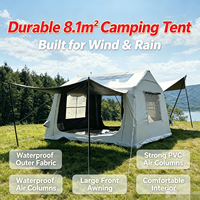 Tente gonflable extra-large 12 places, deux chambres séparées, pour camping familial en plein air, portable, imperméable, tissu Oxford 420D, voyage