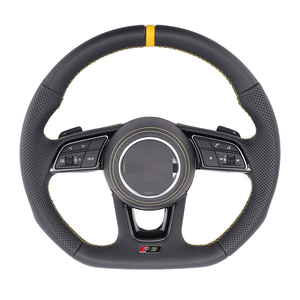 <span class=keywords><strong>Volant</strong></span> sport en fibre de carbone haute performance de luxe pour <span class=keywords><strong>Audi</strong></span> RS-<span class=keywords><strong>line</strong></span> B9 A4 A5 S4 S5, cuir perforé gris - Product Image 3