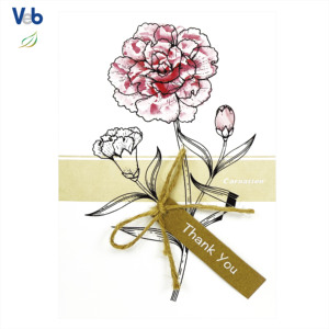 Tarjeta de Papel Kraft Ecológica Negra con Diseño de Siluetas de Flores de Estaciones del Año, Personalizada por Diseñadores Profesionales - Product Image 3