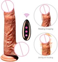 Vibrateur télescopique sans fil chauffant pour point G, masseur pénien géant, jouet sexuel pour femmes