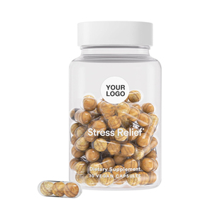 OEM Private Label Stress Relief Soft Capsule integratore alimentare con zafferano Ashwagandha estratto L-teanina aiuta a ridurre lo Stress - Product Image 1