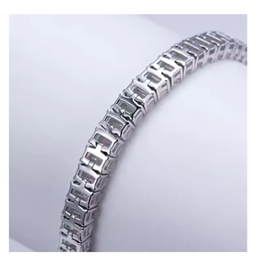 สร้อยคอเพชรโมอิสซาไนต์ทรงเหลี่ยมมรกต เครื่องประดับฮิปฮอป ความใสสูง หรูหรา แฟชั่นสำหรับทุกเพศ - Product Image 4