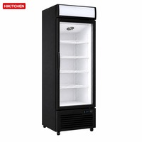 Réfrigérateur commercial à porte simple de 268 L, vitrine réfrigérée avec porte en verre et serrure pour magasin de proximité, refroidisseur vertical de boissons