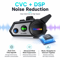 Casque de moto avec interphone 1000M pour 2 motards, partage de musique, réduction de bruit CVC DSP, étanche IPX6, batterie 28H