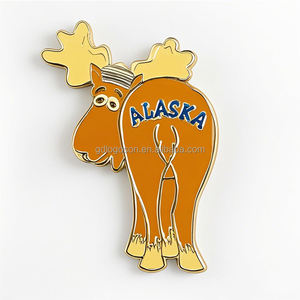 Prix de gros OEM Émail <span class=keywords><strong>Esquimau</strong></span> Drapeau de l'État américain Alaska Métal Charme Souvenir Aimants Personnalisé Alaska Réfrigérateur Aimants - Product Image 3