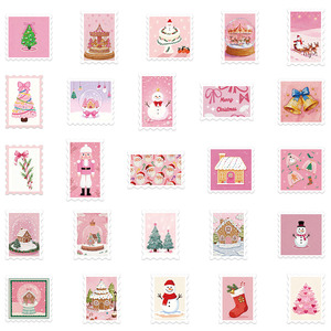 50PCS Pink <span class=keywords><strong>Xmax</strong></span> UK pegatina de sello de Navidad - Product Image 3