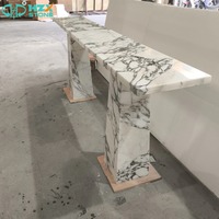 HZX Marbre blanc Arabescato personnalisé pour console, table console moderne, salon, table en marbre Bvlgari