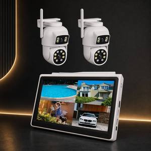 <span class=keywords><strong>Kit</strong></span> de Cámara de Seguridad NVR Inalámbrica con Pantalla de 10.1 Pulgadas, Lentes Dobles, Cámaras Exteriores de 4MP, Visión Nocturna, Grabación en SD/HDD - Product Image 1