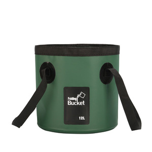 Expédition rapide en plein air Portable pliant seau d'eau <span class=keywords><strong>pliable</strong></span> sac à eau pour la pêche <span class=keywords><strong>Camping</strong></span> randonnée BBQ <span class=keywords><strong>pliable</strong></span> lavabo 12L - Product Image 4