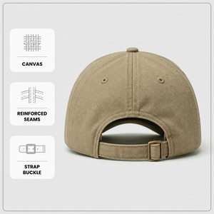 Cappelli da Lavoro in Tela di Cotone Kaki a 6 Pannelli, Visiera Curva Resistente per Uso Esterno - Product Image 2