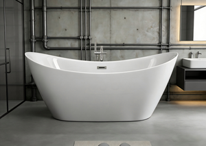 <span class=keywords><strong>Baignoire</strong></span> autoportante ronde en acrylique Suly Merlin, à deux extrémités surélevées, moderne, pour appartement, villa, hôtel, bain profond de haute qualité - Product Image 3