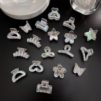 Mini pince à cheveux papillon en plastique irisé, élégante et faite à la main, pour la nuque, les franges et comme accessoire de coiffure