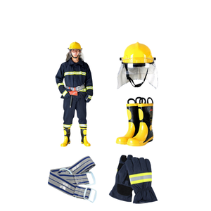 Alta Qualidade Azul Marinho Bombeiro Conjuntos Vestuário Personalizável EN469 Padrão Diretamente Fabricado por Bombeiros - Product Image 3