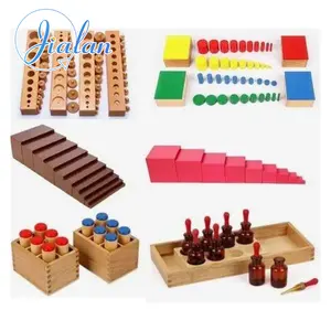 Montessori mainan kerincingan bayi, mainan kayu bahan prasekolah Taman kanak-kanak