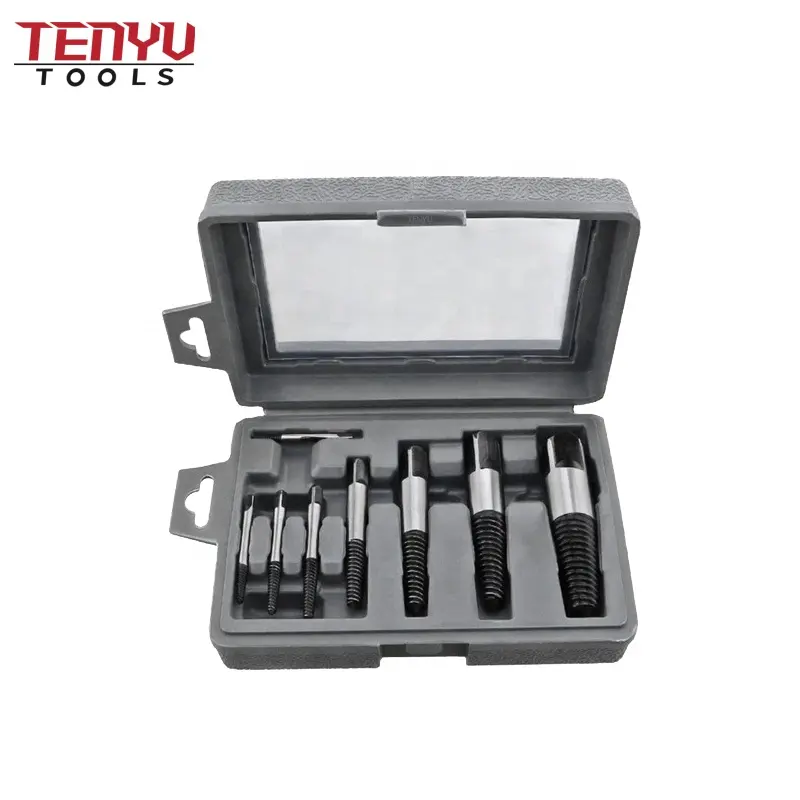 8pcs Broken Screw Remover Tool Damaged Screw Remover Damaged screw extractor Set in Plastic Box