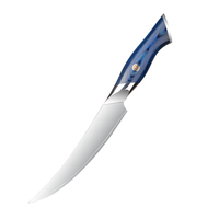 Couteau à steak KitchenBliss avec logo personnalisé, 7 pouces, acier composite 10Cr, manche en bois teinté, lame pleine longueur, pour restaurant