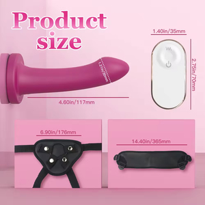 Vibrador sin Correa con Control Remoto, Vibrador de Silicona Tipo Strap-on para Mujeres, Vibrador Lésbico - Product Image 2