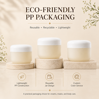 Pot cosmétique en PP 50g 100g 200g, emballage double couche pour soins de la peau, pot en plastique à large ouverture avec logo personnalisé