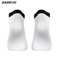 Chaussettes de cyclisme sur route personnalisées Darevie sublimées, extensibles, respirantes, en tricot blanc, chaussettes de sport pour vélo