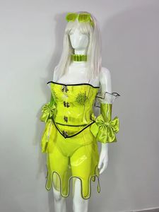 Vestido Verde para Fiesta, Cantante, Espectáculo, Disfraz de Baile, Tecnología Verde, Transparente, Atuendo para Fiesta en Club, Discoteca, Baile - Product Image 6