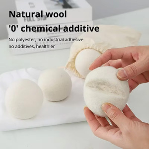 Boules de séchage en laine en gros, alternative au conditionneur de linge pour machine à laver, réducteur de plis, fournitures de nettoyage, gadgets - Product Image 3