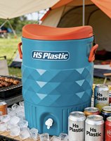 Glacière en plastique HS de 10 gallons avec robinet pour le camping – Seau isotherme pour eau et glace avec robinet – Glacière alimentaire