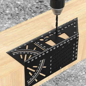 Cuadrado <span class=keywords><strong>de</strong></span> diseño <span class=keywords><strong>de</strong></span> línea multiángulo, <span class=keywords><strong>regla</strong></span> <span class=keywords><strong>de</strong></span> parada <span class=keywords><strong>de</strong></span> <span class=keywords><strong>aluminio</strong></span> con orificios <span class=keywords><strong>de</strong></span> guía <span class=keywords><strong>de</strong></span> 45/90 ° <span class=keywords><strong>para</strong></span> marcado <span class=keywords><strong>de</strong></span> carpintería <span class=keywords><strong>de</strong></span> precisión - Product Image 2