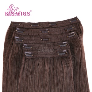 KSWIGS Luxury Lace Clip On Hair Extensions Easy to Wear Invisible Clips Secure Fit Virgin Hair Natural Look Like Own Hair - Product Image 1