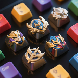 Teclas personalizadas Pro-Gaming Emblemas de héroe chapados en oro Interruptor MX de retroiluminación RGB multicolor Compatible con servicios de mecanizado a granel - Product Image 1