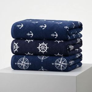 Serviette de plage personnalisée de haute qualité 100% coton brodée, taille standard, logo personnalisable - Product Image 1