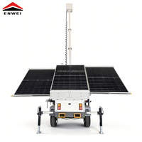 Remolque de Seguridad Móvil con Energía Solar y Mástil Telescópico para Obras de Construcción sin Electricidad