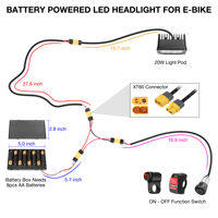Feux antibrouillard combinés 20W 12V pour moto et vélo électrique - Barre lumineuse LED stylée pour vélo électrique et moto tout-terrain avec ajustement universel