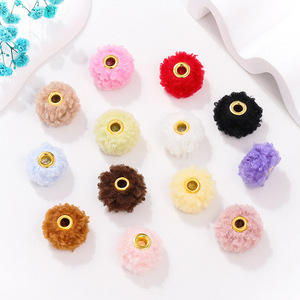 Entretoises Pompon Ourson Style Coréen 20mm Perles Bouclées Grand Trou Accessoires Bijoux DIY - Product Image 1