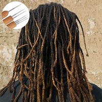 Aiguilles à crocheter pour dreadlocks à une, deux ou trois têtes, pour tressage, 0,5 mm, 0,75 mm, avec manche en bambou