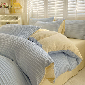 2025 nouveau Simple coton lavé <span class=keywords><strong>de</strong></span> <span class=keywords><strong>haute</strong></span> <span class=keywords><strong>qualité</strong></span> pur coton Super doux couleur unie fil <span class=keywords><strong>de</strong></span> mousse <span class=keywords><strong>housse</strong></span> <span class=keywords><strong>de</strong></span> <span class=keywords><strong>couette</strong></span> - Product Image 2