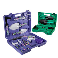 Kit d'outils de jardinage ergonomiques à imprimé floral (5/10 pièces) : Râteau, Cisailles, Élagueuse et Outils de plantation