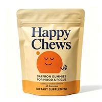 Gummies au Safran Marque Blanche OEM Happy Chews – Cliniquement Évaluées pour l'Humeur, la Concentration et l'Immunité – 60 Gummies pour Adultes – Complément Alimentaire