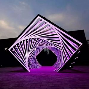 Túnel de tiempo al aire libre, luces <span class=keywords><strong>Led</strong></span> para vacaciones, calle, jardín, parque, decoración cuadrada, impermeable, arco de Metal, motivo 3d - Product Image 3