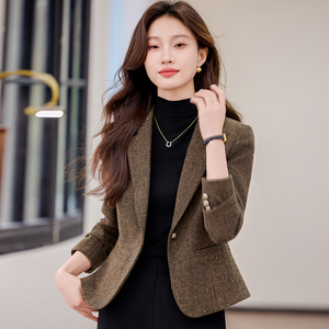 Chaqueta de traje de lana de un botón para mujer, chaleco grueso de manga larga, opción elegante y fresca para mujer - Product Image 6