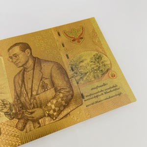 ธนบัตรทองคำไทยใหม่ 1,000 บาท รูปแบบเหรียญเงินไทย ของสะสม ของขวัญ  แผ่นทองคำ 24k - Product Image 5