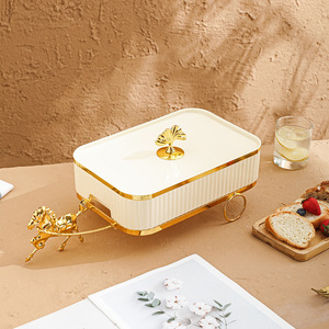 Carriage Style Fruit Plate <b>Plastic</b> Rectangular With Lid For Snack Storage Home Use - Product Image 3