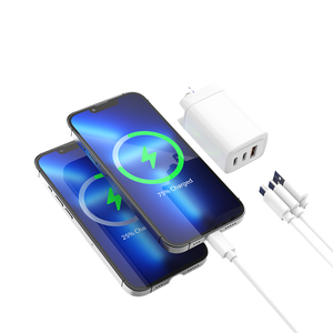 <span class=keywords><strong>Chargeur</strong></span> GaN USB-C 18W PD3.1 OEM 2 ports avec câble rétractable OTP pour téléphone portable, tablette, ordinateur portable, écouteurs, adaptateur mural de voyage FCC CE - Product Image 1