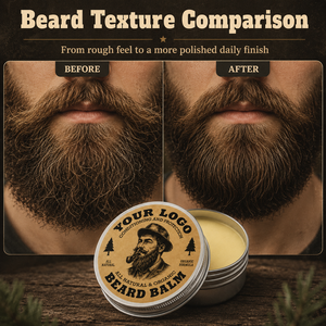 Soin sans rinçage nouvelle génération pour améliorer les pointes abîmées et les poils crépus de la barbe, hydrater les follicules pileux, baume à barbe naturel à base de plantes pour hommes - Product Image 2