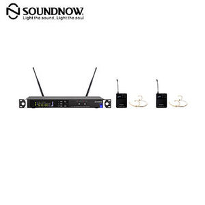 ไมโครโฟนไร้สาย UHF แบบโลหะทั้งหมด ชุดหูฟังแบบหนึ่งต่อสอง สำหรับการร้องคาราโอเกะ การประชุม การแสดง และการสอน - Product Image 1