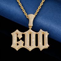 Collier chaîne avec pendentifs lettres personnalisables DIY Hip Hop 26 pièces en laiton et zircon cubique, bijoux tendance
