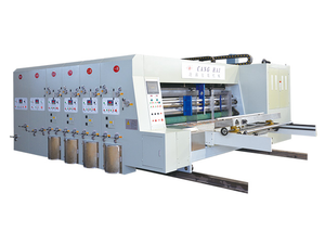 Machine de fabrication de cartons entièrement automatique Flexo 2 3 4 couleurs avec imprimante, rainureuse, découpeuse rotative et plieuse-colleuse - Product Image 4