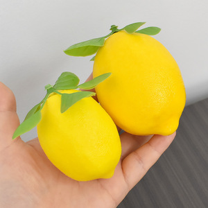 Venta directa de fábrica, simulación de espuma de limón <span class=keywords><strong>con</strong></span> hoja, modelo de <span class=keywords><strong>fruta</strong></span> falsa, fotografía, foto, ventana, accesorios, decoración, frutería - Product Image 4