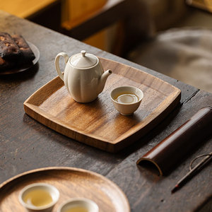 Guanlan Minimalist <b>Tea</b> <b>Tray</b> Square Solid Wood Kung Fu <b>Tea</b> Set Stand Handmade Afternoon <b>Tea</b> Use - Product Image 1