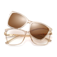 QSKY 72002 Gafas Ópticas Magnéticas Ultraligeras de Moda con Clip TR90 2 en 1, Montura de Gafas Polarizadas UV400 con Logotipo Personalizado