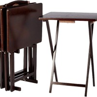 Table pliante multifonctionnelle en bois - Portable, table de télévision pliable avec étagère de rangement, design gain de place